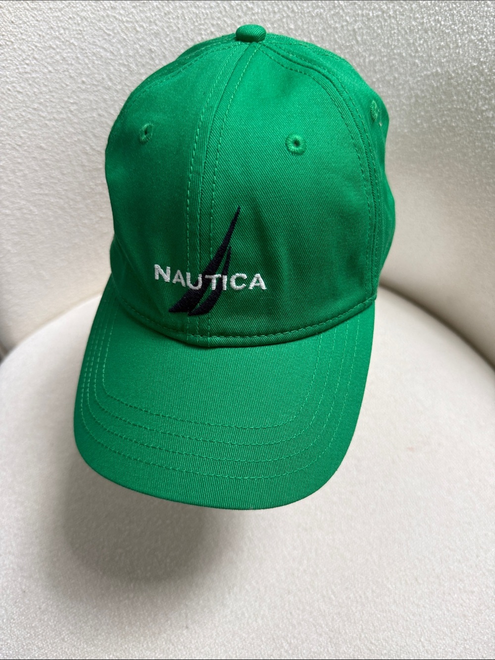 Nautica Green Baseball Cap with Navy Logo